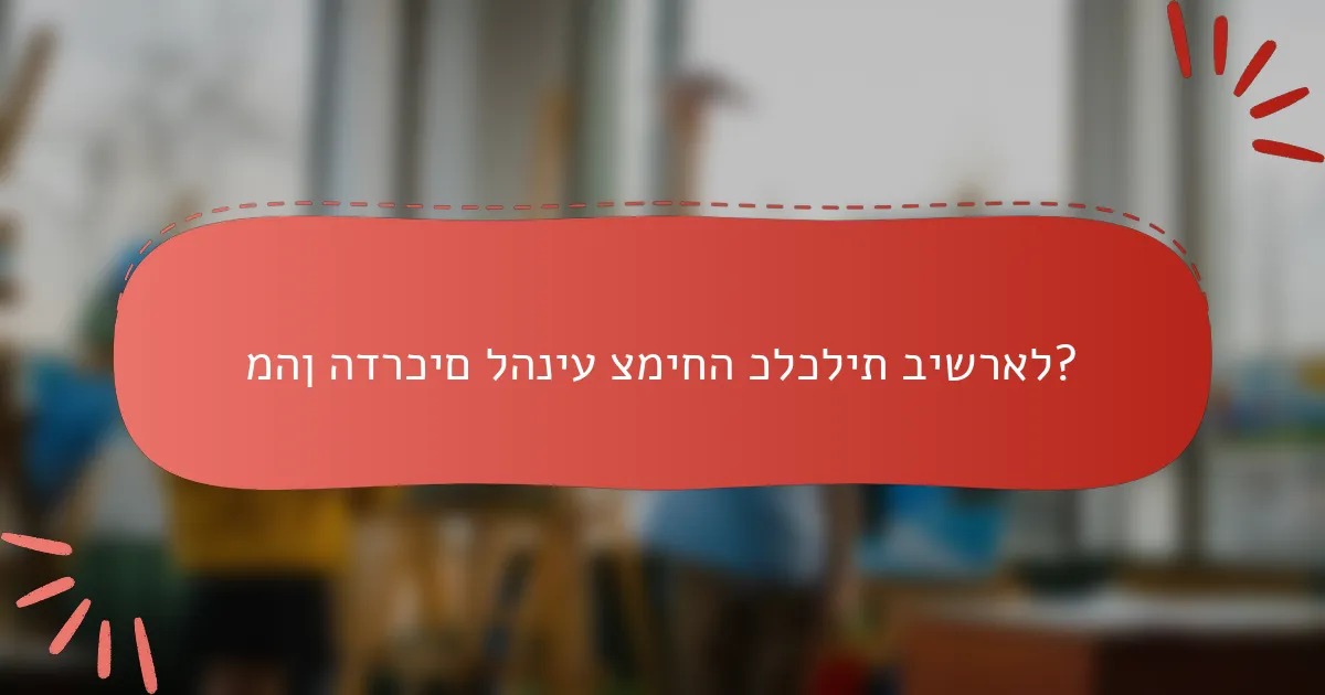 מהן הדרכים להניע צמיחה כלכלית בישראל?